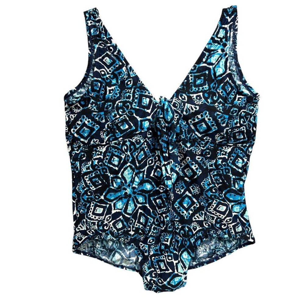 Size 20 Bleu Ice Women's Plus Size New‎ Bathing Suit Swimwear Blue Print